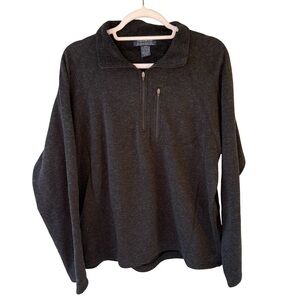 YukonWool Merino Wool Men's Charcoal Zip-Up Sweater Size XL Lightweight Hiking